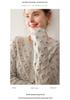 Lightweight & Chic: Autumn/Winter 12-Gauge Cashmere Round Neck Hollow Knit Cardigan with Raised Dots