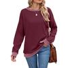Women's Fashionable Color Blocked Round Neck Long Sleeved Casual Hoodie Top