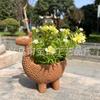 1 Piece of Nordic Style Cute Deer Flower Pot Resin Statue, Unique Animal Succulent Plant Flower Pot