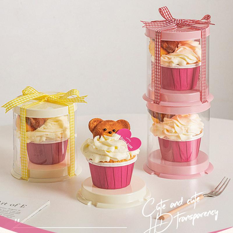 10PCS/Pack Water Resistance Fruit Decoration Cake Cup Simple Dessert Box Dessert Occasions 10x10x11cm/Single