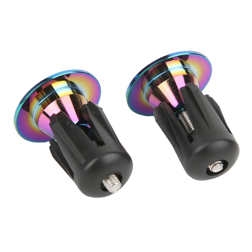 1Pair Bike Handlebar Grips Bar Ends Screw Plugs Electroplate Colorful Bicycle Cycling Accessory