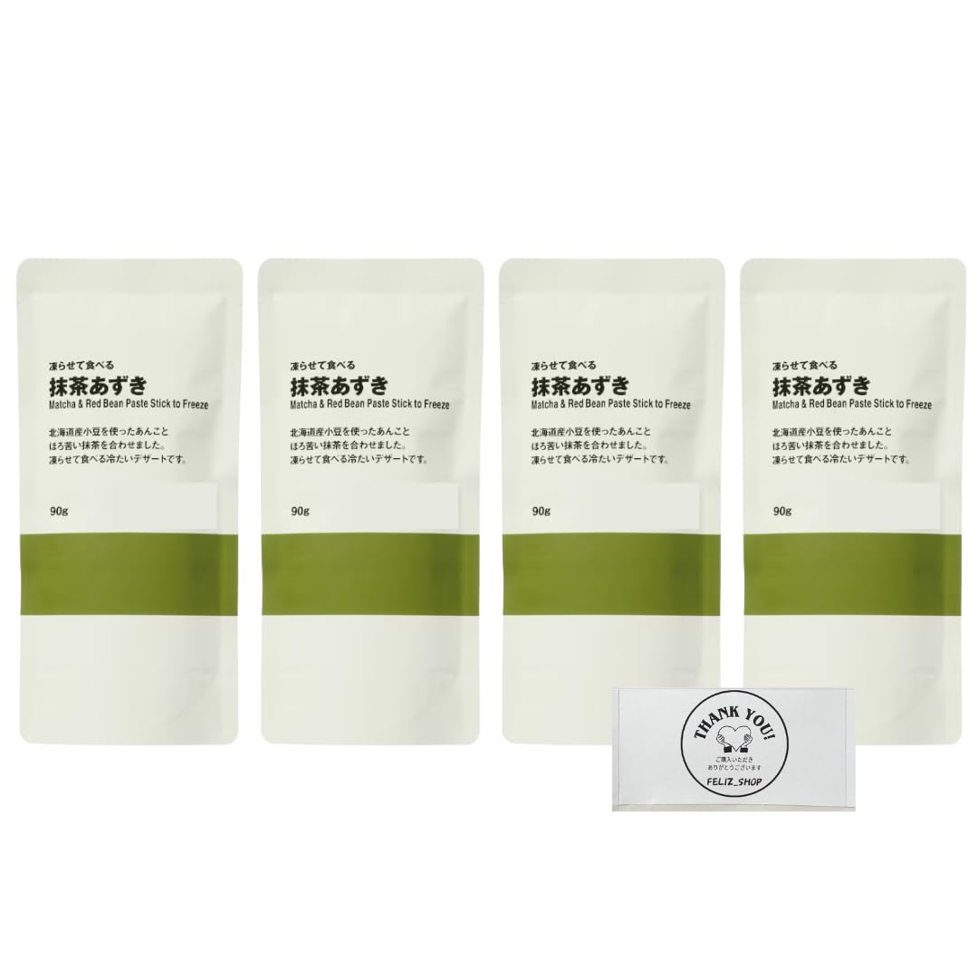 Bulk Purchase Muji Frozen Matcha Azuki 90g 4-Pack Japanese Style Sherbet Kakigori-Style One-Hand Ice Stock Dessert Room Temperature Storage