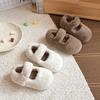 New Winter Cotton Shoes for Girls, Fleece-Lined and Thickened for Warmth, Children's Girls' Furry Shoes, Loafers for Outdoor Wear