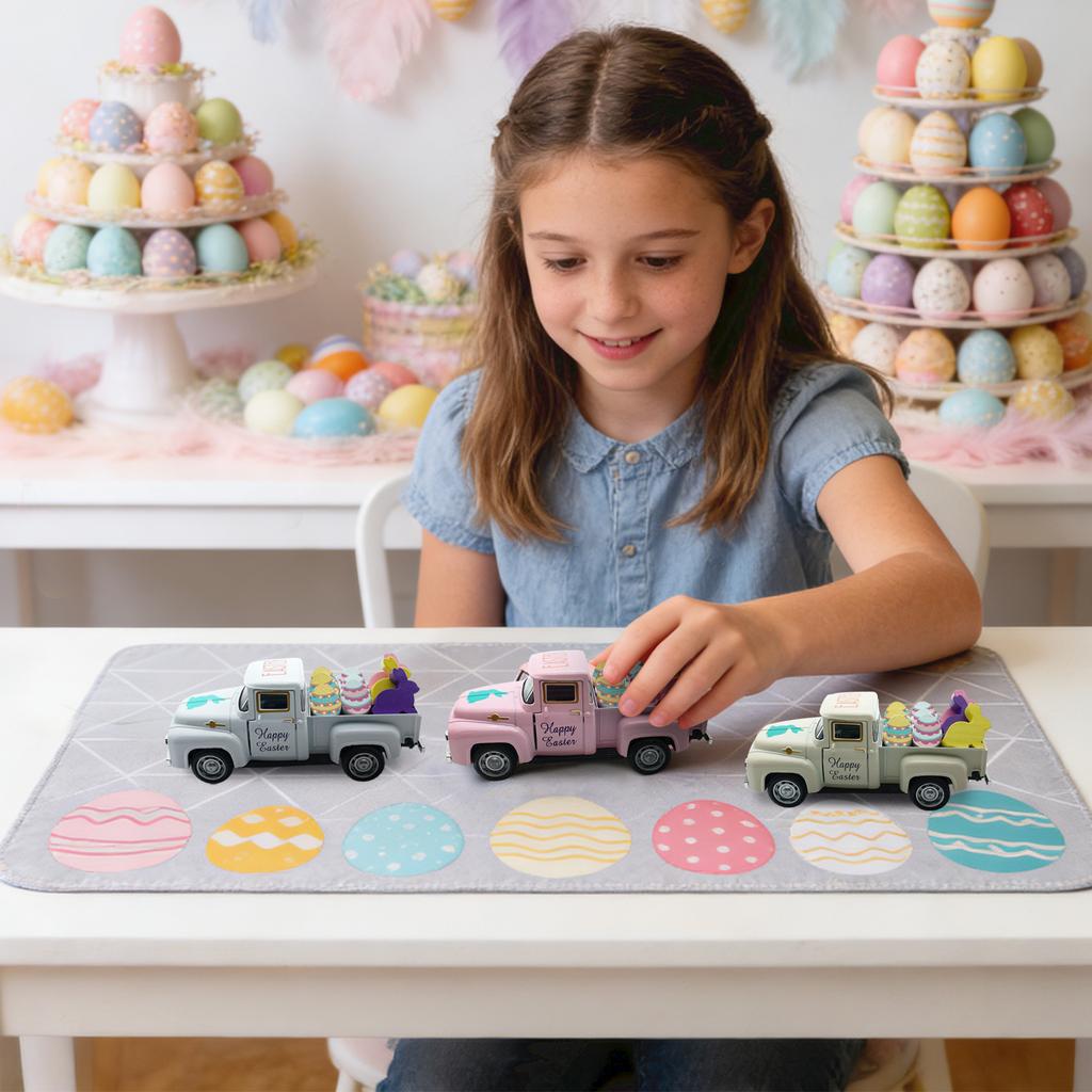 Easter Decorations For Children, Including A Bunny Car Die- Model.