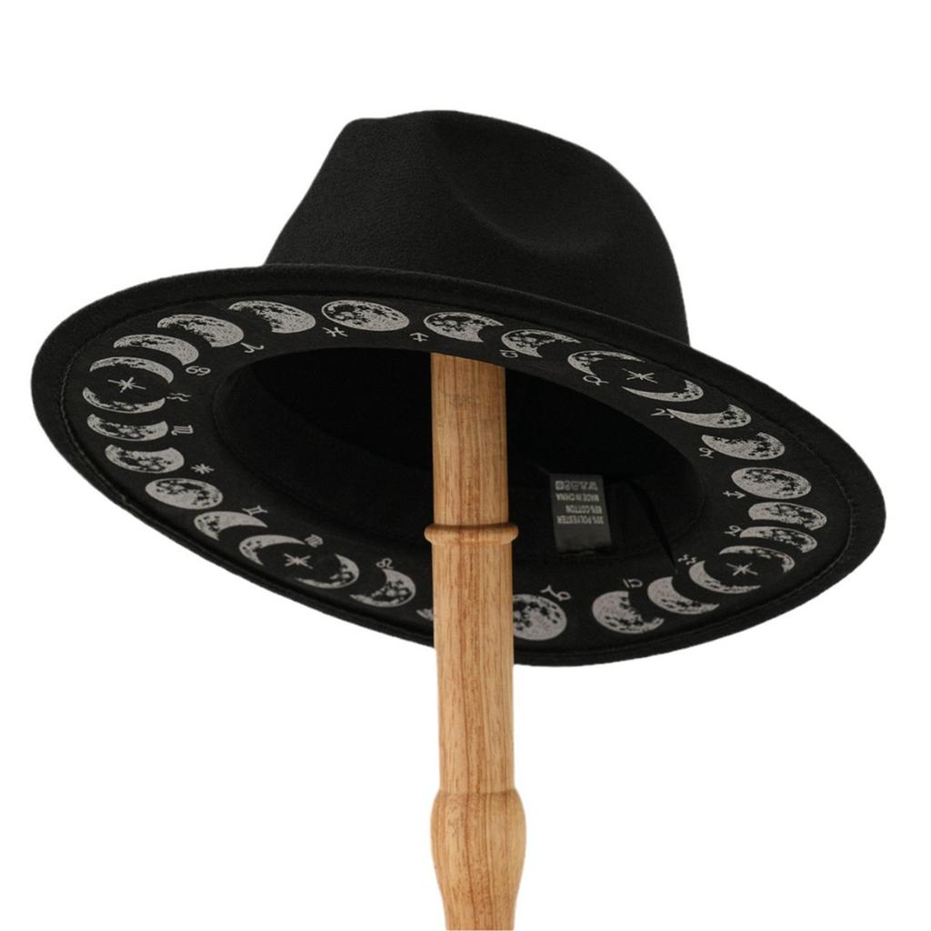 Drama Gothic Elements Top Hat Hand Painted Moon Decoration Niche Medieval Mystery