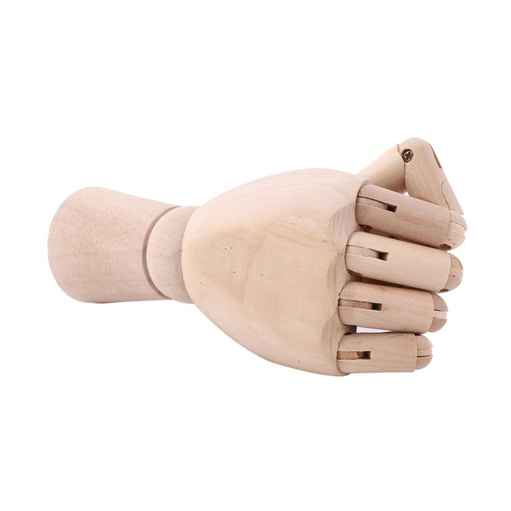 1pcs Flexible Movable Fingers Wooden Hand Model Adjustable Joint Right Hand Sketch Drawing