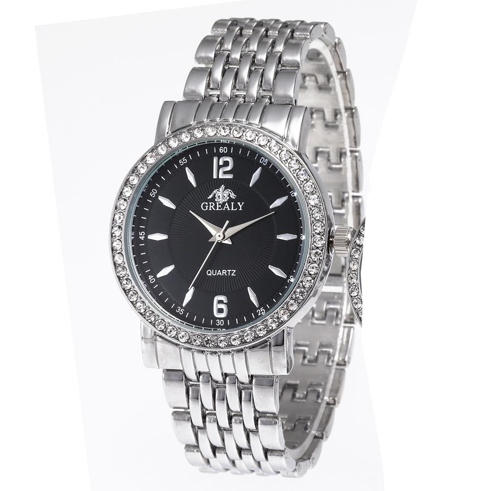 New Fashion Women Watches Casual Men Wristwatch Rhinestone Ladies Quartz Watch Stainless Steel Relogio Feminino Lady Clock Hours