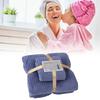 Bath Shower Towel Set Coral Fleece Quick Dry Highly Absorbent Soft Comfortable for Daily Use Dark Blue