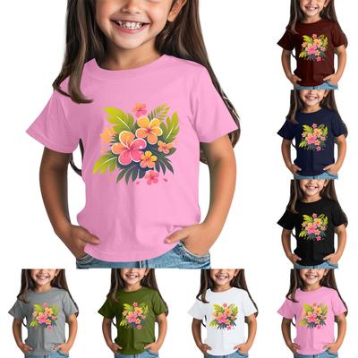 Kindermode Dagelijks bedrukt T-shirt met ronde hals en korte mouwen, casual top