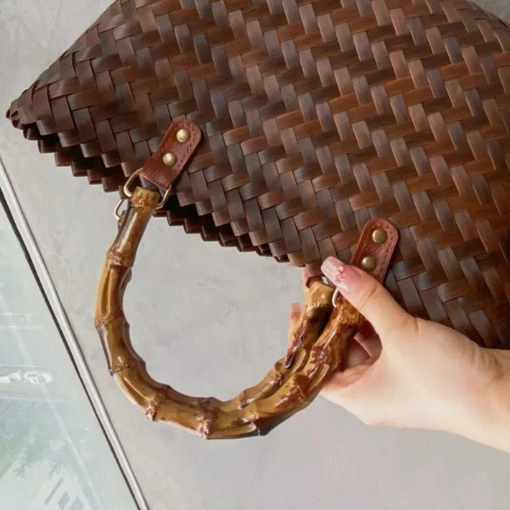 DIY Gebogener Bambus Handtaschengriff Kunststoff Retro Taschengiff Handhebel Verbinderschnalle Taschenteile & Zubehör
