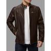 European and American men's high-end leather motorcycle leather jacket men's stand-up collar punk leather jacket men
