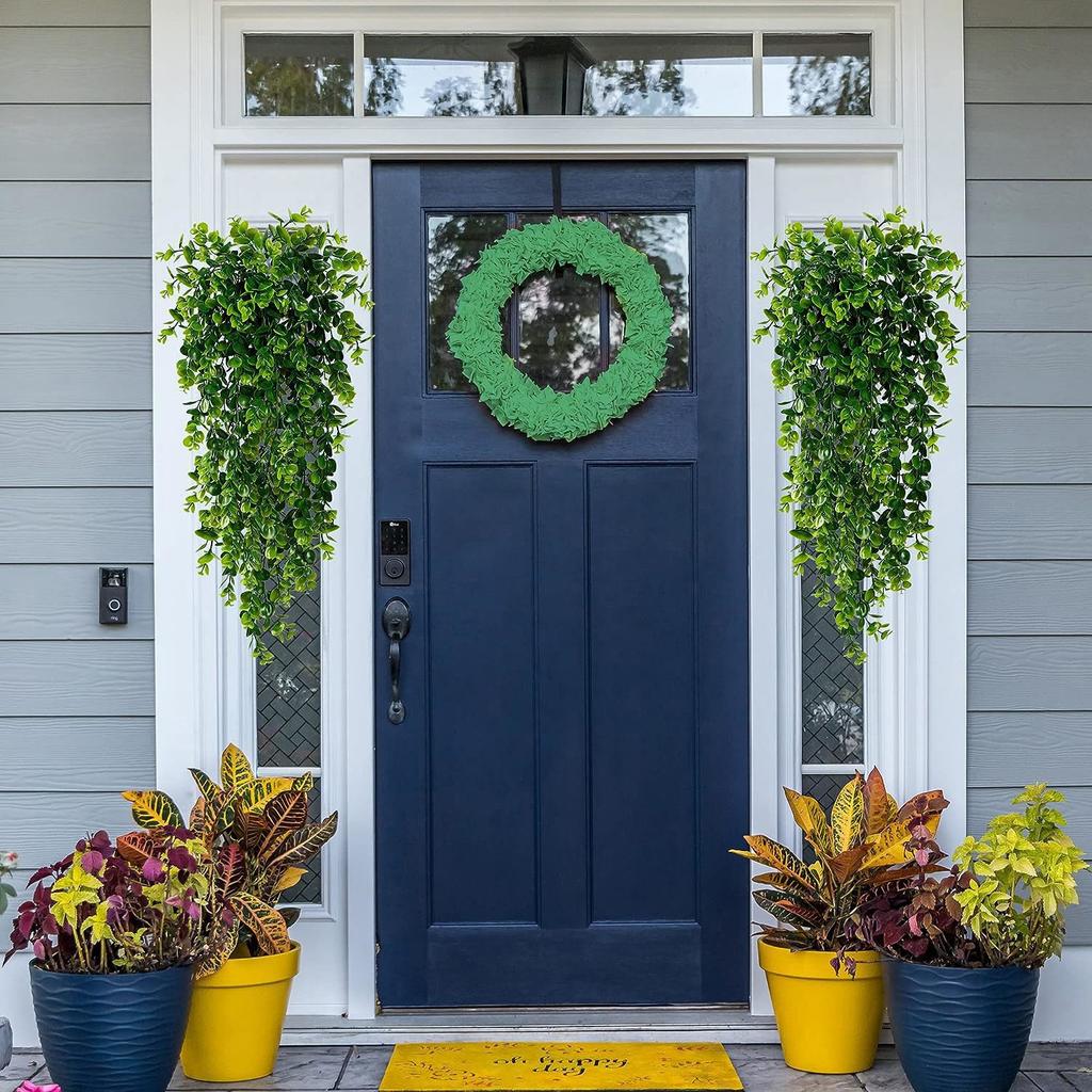 1/2pcs Artificial Plastic Plants 5 Heads 45 Mesh Fern Vine Cheap Wreaths Wedding Festival Home Courtyard Wall Hanging Decoration