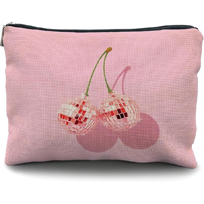 Coquette Pink Bow Makeup Bag, Preppy Bow Cosmetic Bags for Women, Girly Pink Makeup Pouch, Coquette Stuff, Trendy Preppy Bowknot Zipper Pouch Preppy ball