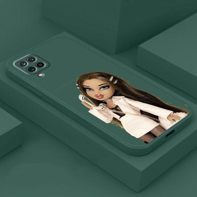 Pouzdro na telefon Doll Bratzs Square pro Samsung Galaxy A03s A71 A11 A31 A01 A21s A51 A02 A70 A50 A10 Tekutý silikonový kryt
