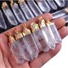 Hot Sale Natural Clear Crystal Column Long Strip Raw Stone Pendant Irregular DIY Necklace Export Jewelry