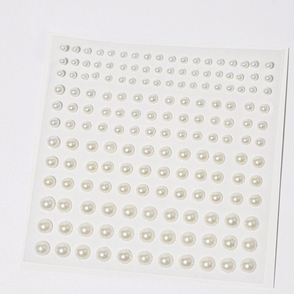 

165 шт. Микс 3/4/5/6 мм Жемчужные наклейки для волос, Наклейки-жемчужины для ногтей, DIY, для макияжа волос и лица бежевый