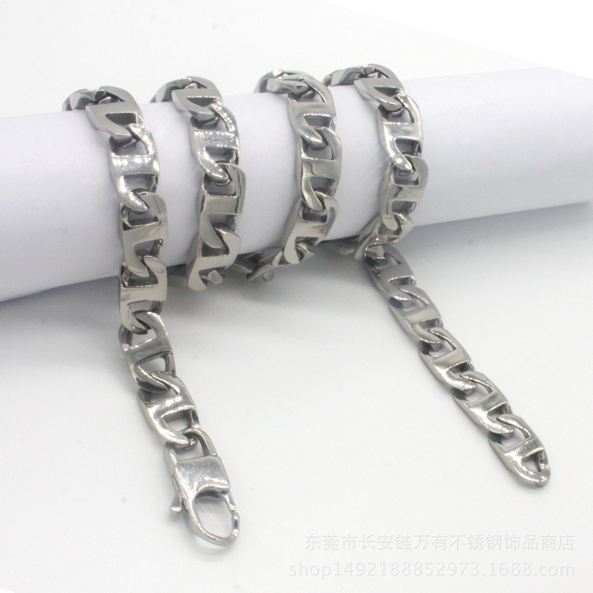 

Уличные танцы Ключица без кулона Ожерелье Титановая сталь Не выцветает Мужские Tide Ins Толстые Цепи Аксессуары Хип-хоп 9.5mm