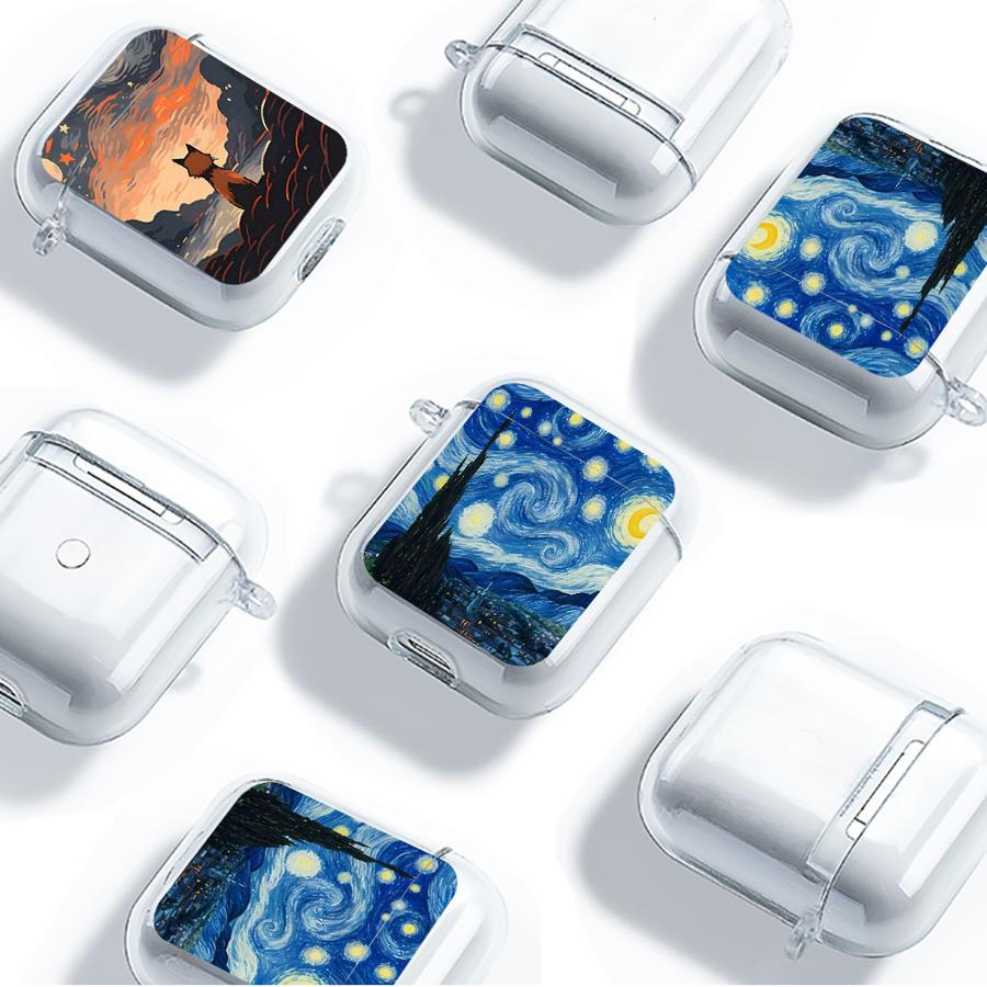 Case For Airpods 4 3 Pro2 Pro3 1 2 Pro Clear Earphone Cases Cover Artistic Aesthetic Patterns