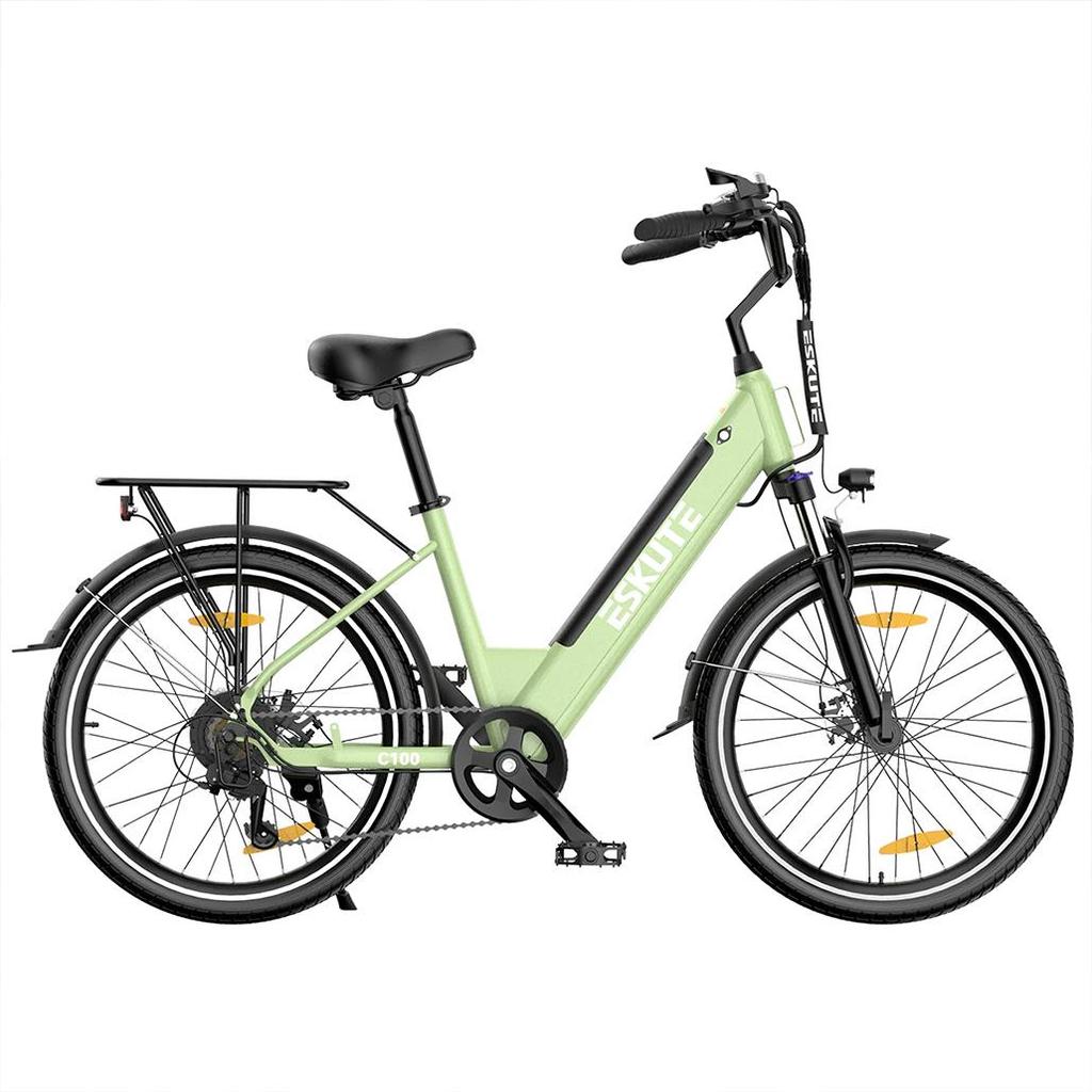 Elektrische Fiets ESKUTE 26" 250W Motor Stads E-bike 36V 13AH Topsnelheid 25Km/u 7 Versnellingen Max. Belasting 120Kg C100 Plus