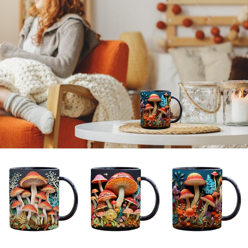 Creative Mushroom Ceramic Coffee Cup Multipurpose Cartoon Cute Mushroom Mug Breakfast Milk Cup Birthday Gift Decoration Mug Home