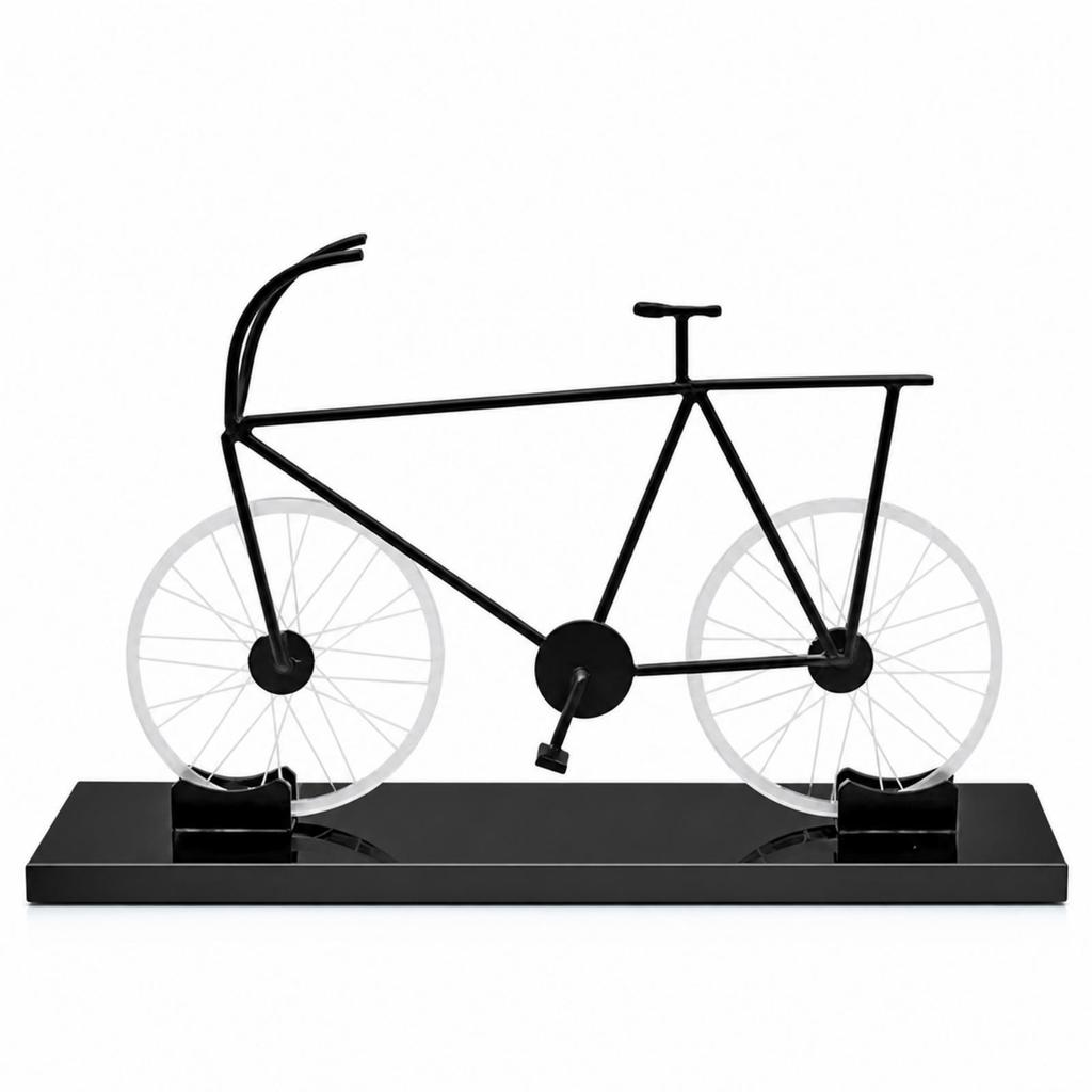 Crystal and Metal Cycle Ornament Elegant Model with Display Base