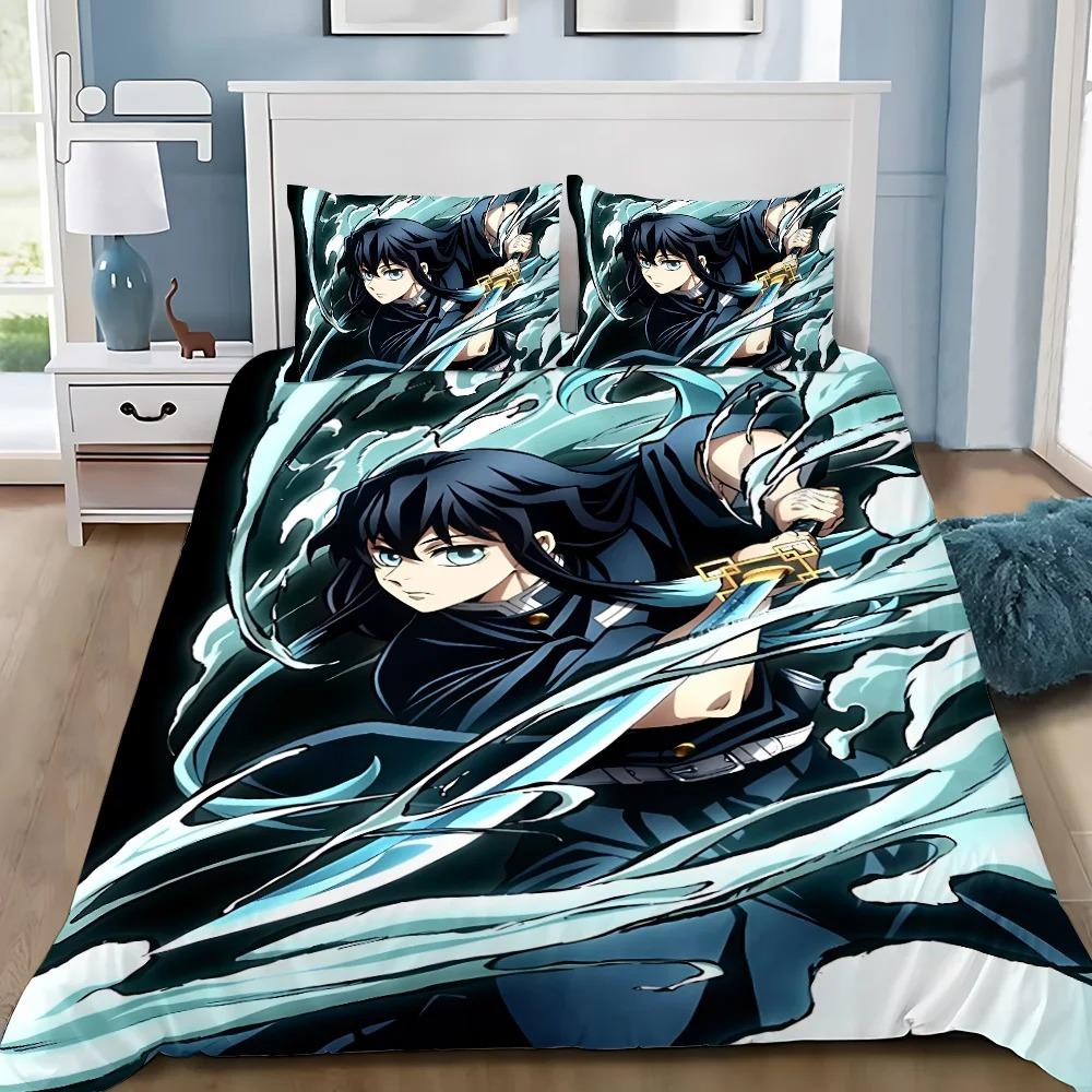 Anime Duvet Cover Pillowcase M-Muichiro tokitoS Bedding Set Adult Boy Girl Adult Bedroom Decoration Gift Single Double