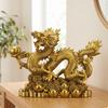 Dragon Statue with Currency Base Tabletop Figurine