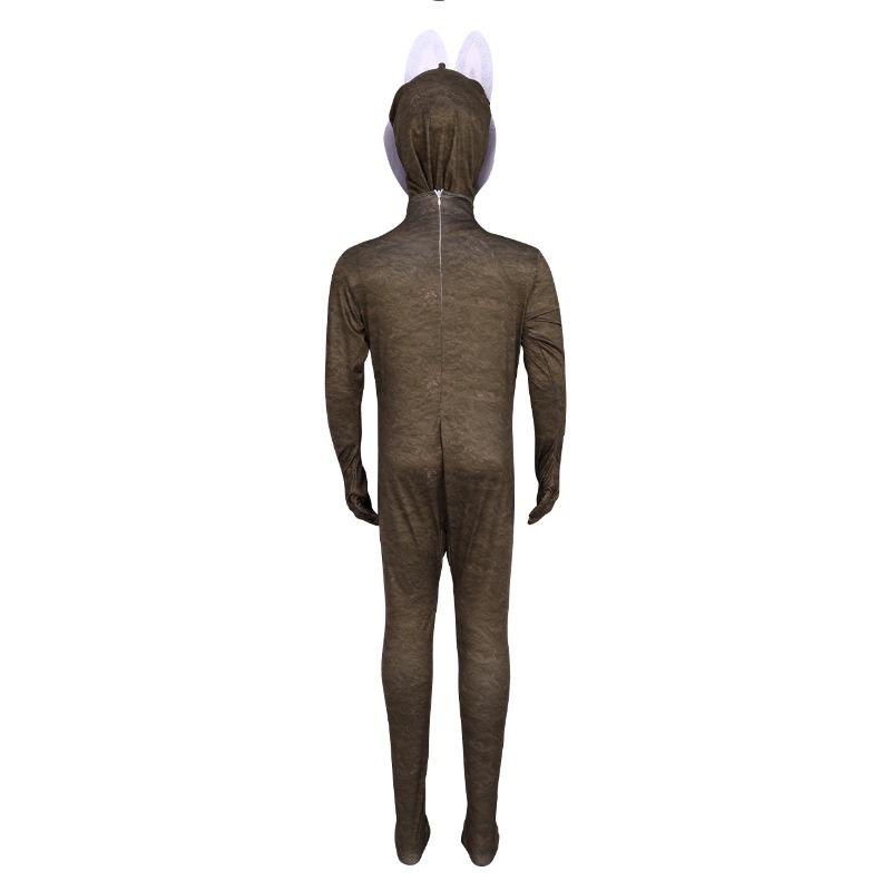 Kids Nordic Forest Elf Rascal Cartoon Monster Halloween Cosplay Costume Boy Girl Carnival Party Role Play Dress Up Jumpsuit Mask