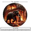 Polyester Elephant With Disaster Scene Pattern Tire Cover | Fits Universal SUVs, Pickups, Sedans, Artistic Disaster Theme