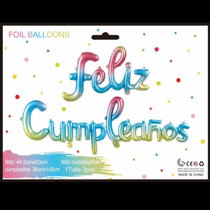 HAPPY BIRTHDAY Spanish Letter Balloon Set
