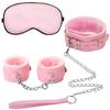 Sexyhot Collar Human SM Lead Shackles Eye Mask SM Goods 3 Piece Set Training Neck Shackle Metal Chain Painless SM Restraint Unisex (Pink)