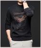 Men's Cross-border Casual Printed Long Sleeve Sweater - Warm, Simple, Versatile, Round Neck.