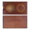 2 Hole Coffee Tamper Holder Beech Coffee Handle Mat Pad Stand for Home Restaurant(BuiltIn )
