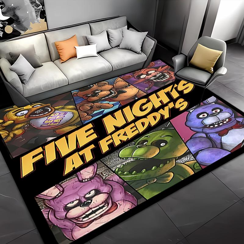 Cartoon Five Nights at Freddys -Themed Entrance Mat,Non-Slip Mat Area Rug,Room Decor,Outdoor Decor,Kitchen Rug,Doormat - Machine Washable,Easy to Clea