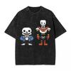 Undertale Sans And Papyrus T Shirts Harajuku Washed T-Shirts Undertale Graphic Tshirt Men Women Clothing Short Sleeve Tee Shirt