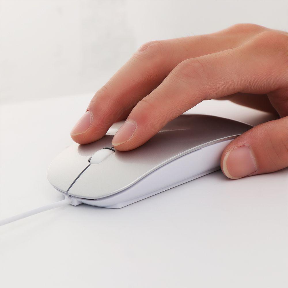 New Ultra Thin 1600 DPI Optical Wired Mouse USB Mice