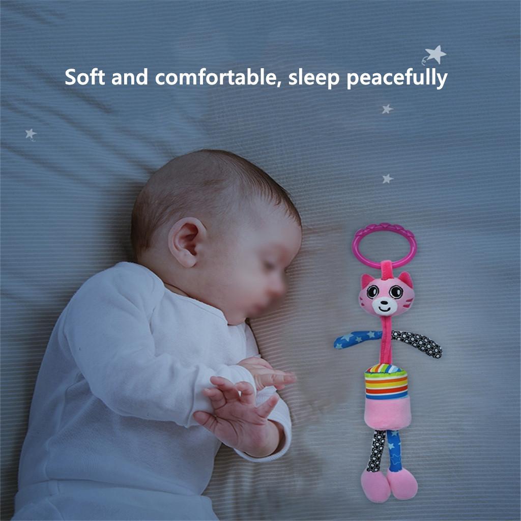 Cartoon Baby Infant Animals Stroller Bed Hanging Bell Rattles Plush Doll Toys