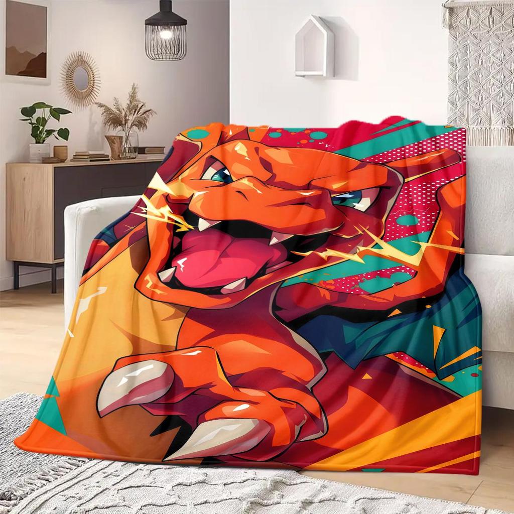 PokeMon Anime Print Blanket Warm Comfortable Flannel Blanket Suitable for Bedrooms, Sofas, Beds, Chairs, Picnics, Travel