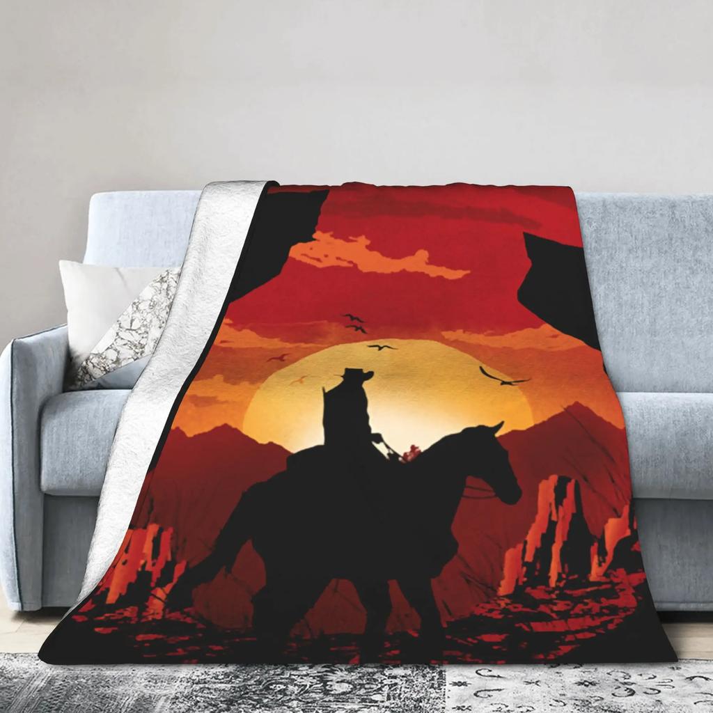 RDR Video Game Inspired Soft Warm Blanket for Bedding Throws Home Decor Perfect for Autumn Kids and Fashionable Bedspread Use