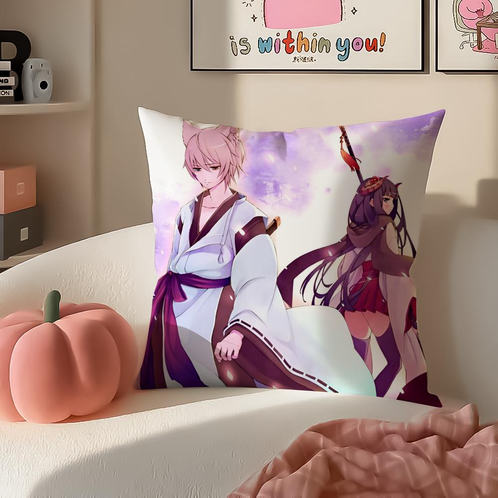 

Romantic Anime FFox Servant SS Cushion Cover Pillowcase Short Plush Invisible zipper Room Sofa Cushion Cover 30X30cm