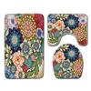 Creative Retro Bathroom Toilet Three-Piece Floor Mat Combination Set Household Door Mat Kitchen Absorbent Non-Slip Carpet