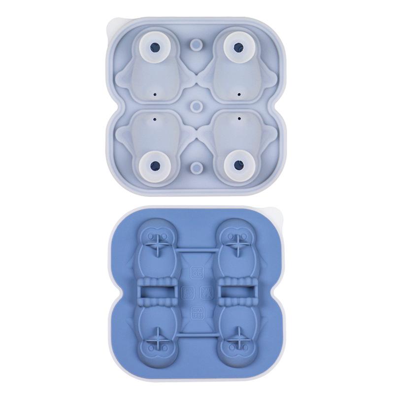 Penguin Shape Ice Tray Mold Non-Stick Reusable Ice Cubes Silicone Whiskey Ice Penguin Mold Kitchen Accessories