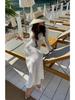 European & American Knit Hollow Long Sleeve Sexy Dress Beach Cover-up Hoodie Cardigan Bikini Outerwear