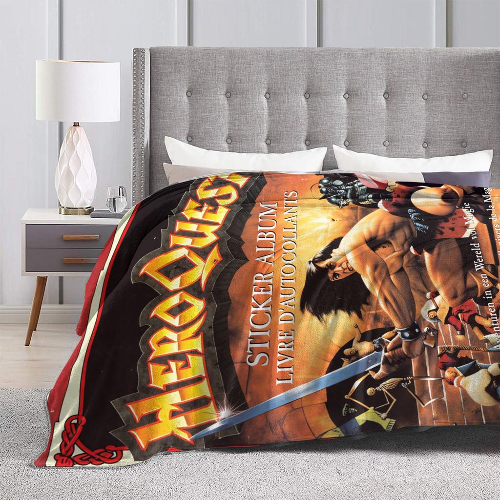 Heroquest Game 90s Flannel Blanket Retro Card Super Warm Throw Blanket for Outdoor Airplane Travel Bedspread Sofa Bed Cover