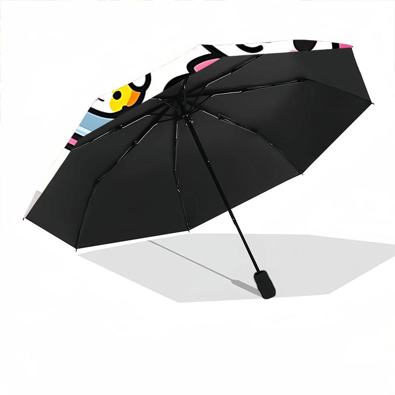 1pc Hello Kitty & My Melody Automatic Opening/Closing Umbrella with Foldable Design, 8-Rib Iron Frame Outdoor Umbrella - Perfect Gift for Fans, Travel