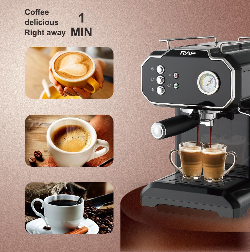 European/Australian Standard Semi-Automatic Coffee Machine with High-Pressure Extraction and Steam Milk Frothing