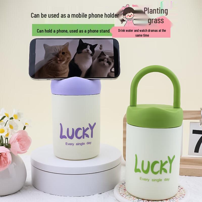 Tragbare Glas-Wasserflasche mit Handy-Ständer