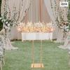 2-Pack Gold Square Crystal Flower Stands for Wedding Centerpieces, 11 lbs/5kg Max Load Each, 35.4x27.6in Modern Crystal Displays