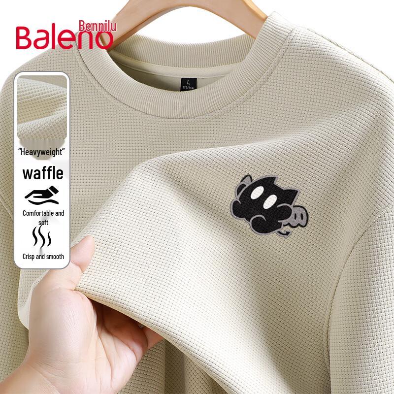 Baleno Men's JPB Devil Cat Print Waffle Knit Sweatshirt