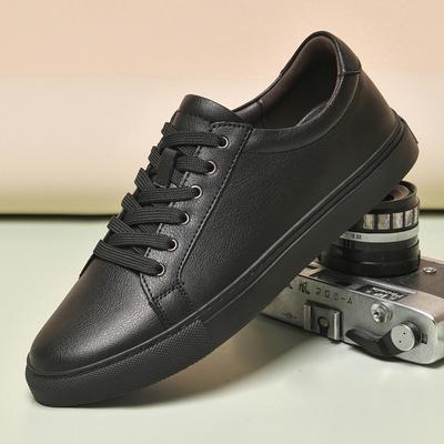 2024 Four-season Men's Little White Shoes, Empty Casual Shoes, Korean Version Breathable Board Shoes, Solid Color Flat Men's Little White Shoes